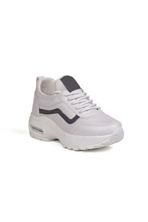 Kız Çocuk Beyaz Fileli Rahat Günlük Sneaker Nefes Alan Spor Ayakkabı