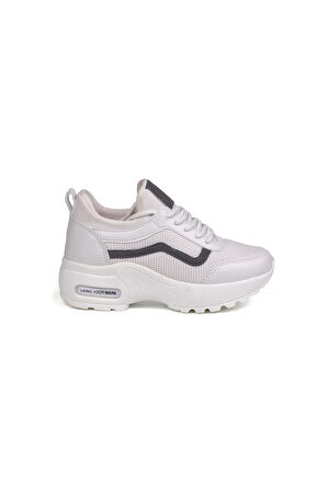 Kız Çocuk Beyaz Fileli Rahat Günlük Sneaker Nefes Alan Spor Ayakkabı