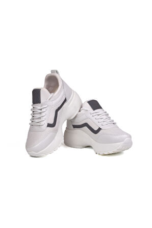 Kız Çocuk Beyaz Fileli Rahat Günlük Sneaker Nefes Alan Spor Ayakkabı