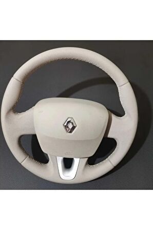 RENAULT FLUANCE Uyumlu TUŞSUZ ARACA ÖZEL DİREKSİYON DERİ KILIFI (TUŞSUZ DİREKSİYON FLUANCE