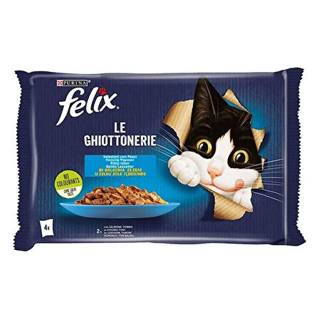 Felix Taze Somonlu Jöleli Pouch Yetişkin Yaş Kedi Maması 4x85 Gr