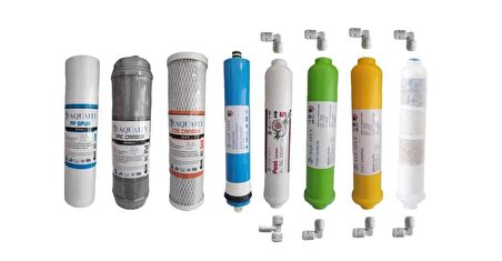 AQUAFLY Su Arıtma Filtresi Çift Karbonlu 8li Takım Arıtıcı Filtresi BİOCERAMİC YEDEK 10' AÇIK KASA UYUMLU