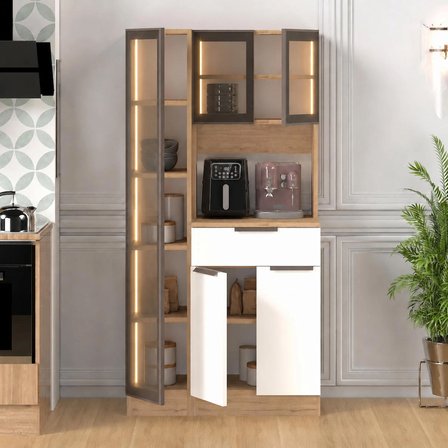 90 CM LEDLİ BROWN ÇOK AMAÇLI DOLAP