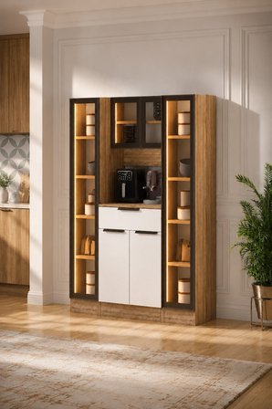 120 CM LEDLİ BROWN ÇOK AMAÇLI DOLAP