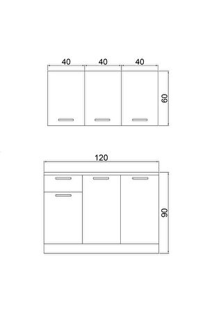 120 Cm Şila Evyeli Mini Mutfak Dolabı