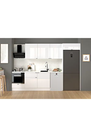 Fly Mobilya 320 Cm %100 Mdf Tezgahlı Efil Ankastre Mutfak Dolabı