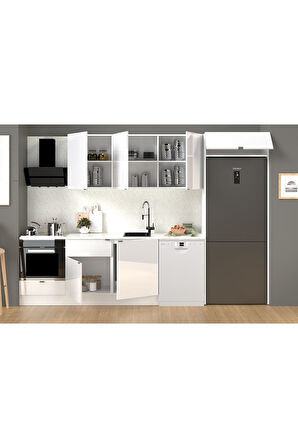 Fly Mobilya 320 Cm %100 Mdf Tezgahlı Efil Ankastre Mutfak Dolabı