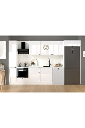 Fly Mobilya 360 Cm %100 Mdf Tezgahlı Efil Ankastre Mutfak Dolabı