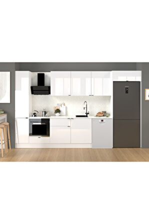 Fly Mobilya 360 Cm %100 Mdf Tezgahlı Efil Ankastre Mutfak Dolabı