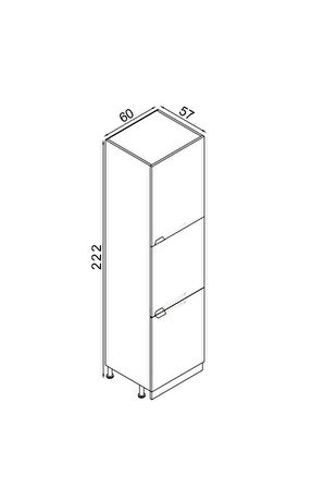 Fly Mobilya 60 CM %100 Mdf Efil Boy Dolabı, Çok Amaçlı Dolap