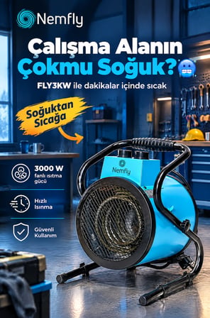 Nemfly FLY3 KW Elektrikli Fanlı Isıtıcı