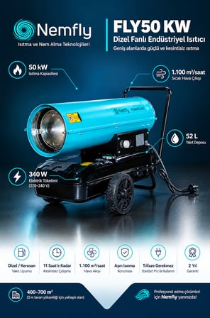 FLY50 Kw Dizel Fanlı Endüstriyel Isıtıcı