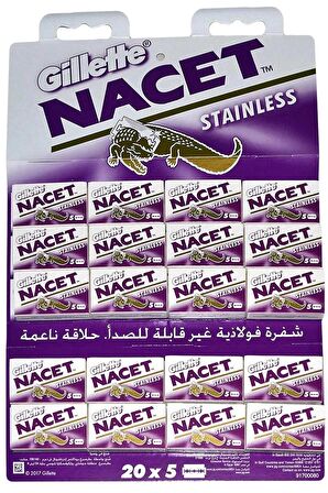 Marka: Gillette Nacet Tıraş Bıçağı Çift Kenarlı Double Edge Jilet 5x20'li Kartela 7702018351657 Kat