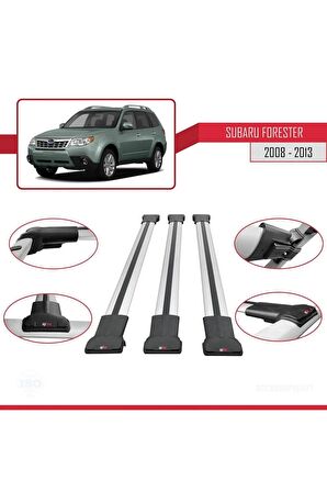 Subaru Forester 2008-2013 Arası ile Uyumlu FLY Model Ara Atkı Tavan Barı GRİ 3 ADET BAR