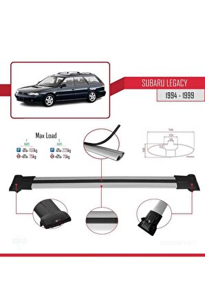 Subaru Legacy 1994-1999 Arası ile uyumlu FLY Model Ara Atkı Tavan Barı GRİ