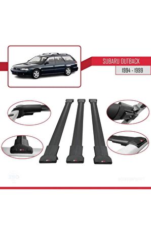 Subaru Outback 1994-1999 Arası ile uyumlu FLY Model Ara Atkı Tavan Barı SİYAH 3 ADET BAR