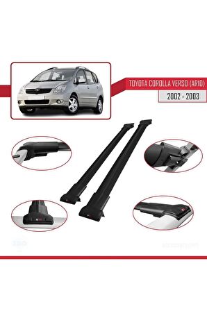 Toyota Corolla Verso (AR10) 2002-2003 Arası ile Uyumlu FLY Model Ara Atkı Tavan Barı SİYAH