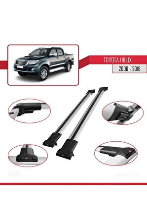 Toyota Hilux 2006-2016 Arası ile uyumlu FLY Model Ara Atkı Tavan Barı GRİ