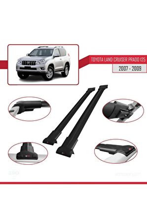 Toyota Land Cruiser Prado 125 2007-2009 Arası ile FLY Model Ara Atkı Tavan Barı SİYAH