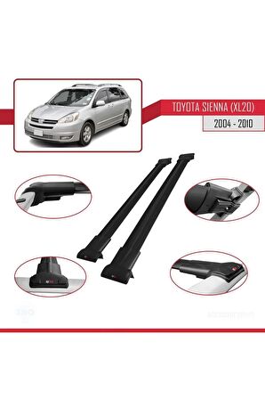 Toyota Sienna (XL20) 2004-2010 Arası ile Uyumlu FLY Model Ara Atkı Tavan Barı SİYAH