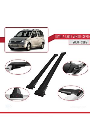 Toyota Yaris Verso (XP20) 2000-2005 Arası ile Uyumlu FLY Model Ara Atkı Tavan Barı SİYAH