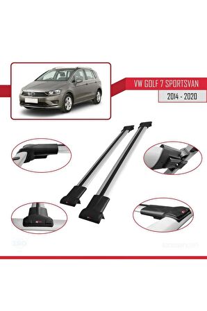 Volkswagen Golf 7 SPORTSVAN 2014-2020 Arası ile uyumlu FLY Model Ara Atkı Tavan Barı GRİ