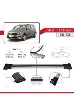 Volkswagen Golf 7 SPORTSVAN 2014-2020 Arası ile uyumlu FLY Model Ara Atkı Tavan Barı GRİ