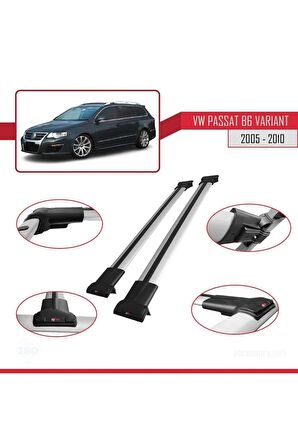 Volkswagen Passat (B6) VARIANT 2005-2010 Arası ile uyumlu FLY Model Ara Atkı Tavan Barı GRİ