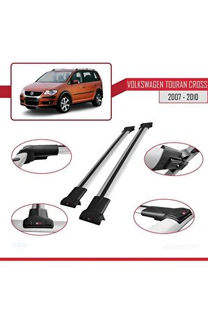 Volkswagen Touran CROSS 2007-2010 Arası ile uyumlu FLY Model Ara Atkı Tavan Barı GRİ