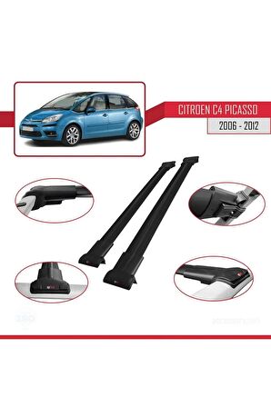 Citroen C4 Picasso 2006-2012 Arası ile uyumlu FLY Model Ara Atkı Tavan Barı SİYAH