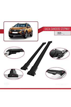 Dacia Sandero STEPWAY 2021 FLY Model Ara Atkı Tavan Barı SİYAH