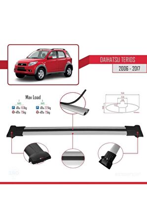 Daihatsu Terios 2006-2017 Arası ile uyumlu FLY Model Ara Atkı Tavan Barı GRİ