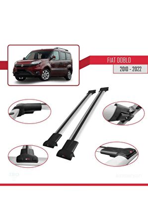 Fiat Doblo 2010-2022 Arası ile uyumlu FLY Model Ara Atkı Tavan Barı GRİ