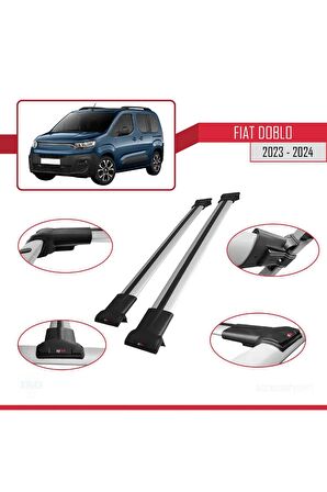 Fiat Doblo 2023 ve Sonrası ile uyumlu FLY Model Ara Atkı Tavan Barı GRİ