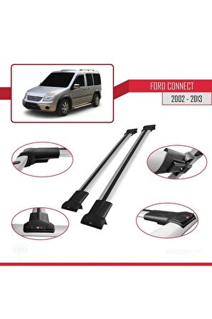 Ford Connect 2002-2013 Arası ile uyumlu FLY Model Ara Atkı Tavan Barı GRİ