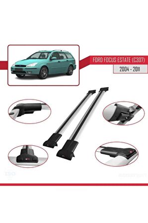 Ford Focus Estate (C307) 2004-2011 Arası ile Uyumlu FLY Model Ara Atkı Tavan Barı GRİ