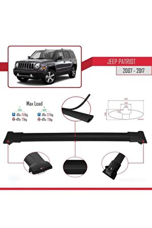 Jeep Patriot 2007-2017 Arası ile uyumlu FLY Model Ara Atkı Tavan Barı SİYAH