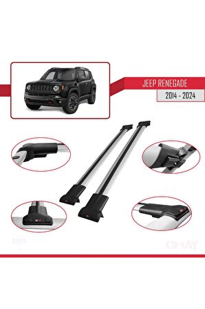 Jeep Renegade 2014 ve Sonrası ile Uyumlu FLY Model Ara Atkı Tavan Barı GRİ