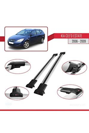 Kia Ceed SPORTSWAGON 2006-2009 Arası ile uyumlu FLY Model Ara Atkı Tavan Barı GRİ