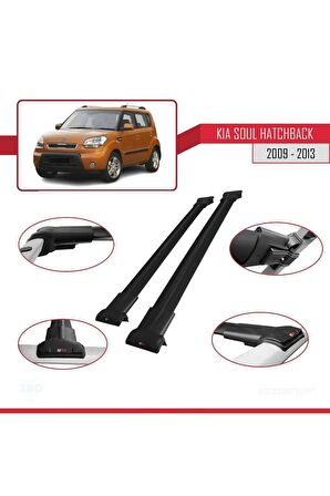 Kia Soul Hatchback 2009-2013 Arası ile uyumlu FLY Model Ara Atkı Tavan Barı SİYAH