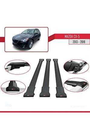 Mazda CX-5 2013-2018 Arası ile Uyumlu FLY Model Ara Atkı Tavan Barı SİYAH 3 ADET BAR