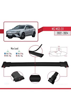 MG MG5 EV 2022 ve sonrası ile uyumlu FLY Model Ara Atkı Tavan Barı SİYAH 3 ADET