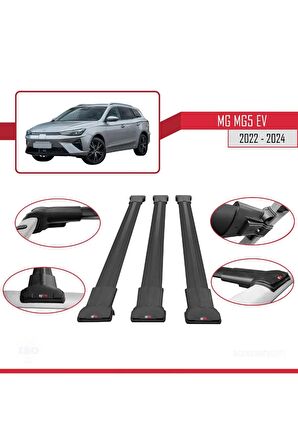 MG MG5 EV 2022 ve sonrası ile uyumlu FLY Model Ara Atkı Tavan Barı SİYAH 3 ADET