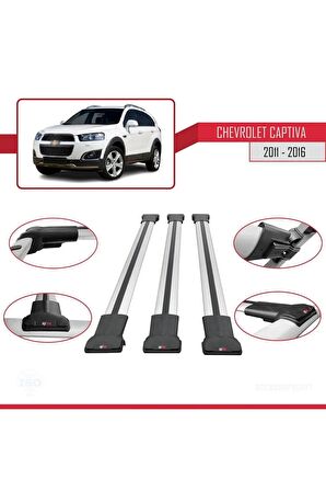 Chevrolet Captiva 2011-2016 Arası ile Uyumlu FLY Model Ara Atkı Tavan Barı GRİ 3 ADET BAR