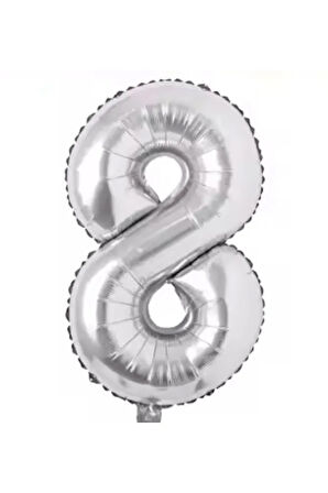 Folyo Gümüş Folyo Balon 76cm 34" Helyuma Uygun Parti Balonu Numaralar