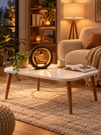 Odera Torna Set Beyaz Zigon Sehpa 4'lü Set Ahşap Ayaklı Modern Salon Sehpası