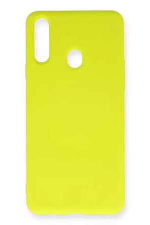 Newface Samsung Galaxy A20S Kılıf Nano içi Kadife Silikon - Sarı