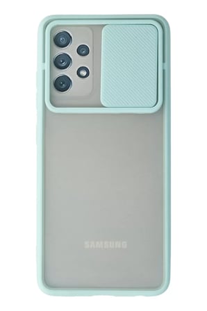 Newface Samsung Galaxy A72 Kılıf Palm Buzlu Kamera Sürgülü Silikon - Turkuaz