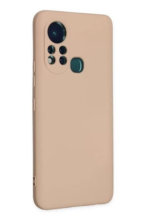 Newface İnfinix Hot 11s Kılıf Nano içi Kadife Silikon - Pudra