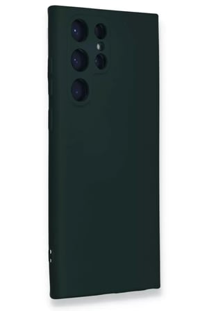 Newface Samsung Galaxy S23 Ultra Kılıf Nano içi Kadife Silikon - Koyu Yeşil